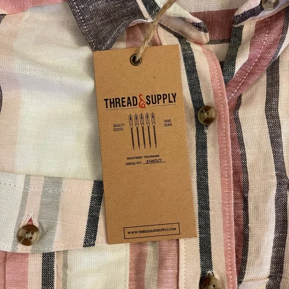 NWT | Thread & Supply | Striped blouse | Pink & gray - Picture 4 of 13